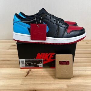 Air Jordan 1 Retro Low OG shoes Womens 8 Black Gym Red Dark Powder CZ0775-046